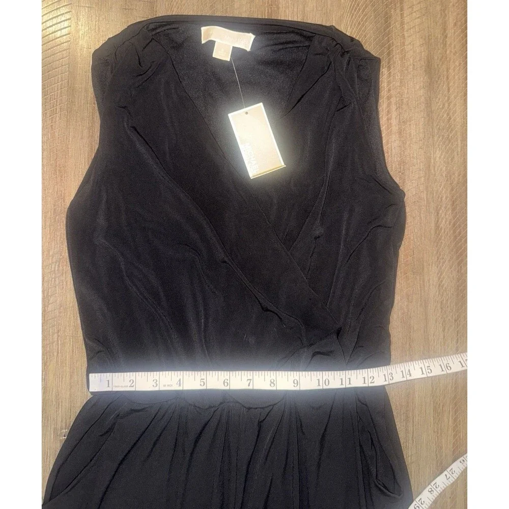 NWT Michael Kors Michael Black Sleeveless Surplice Jumpsuit Women’s S Small $130